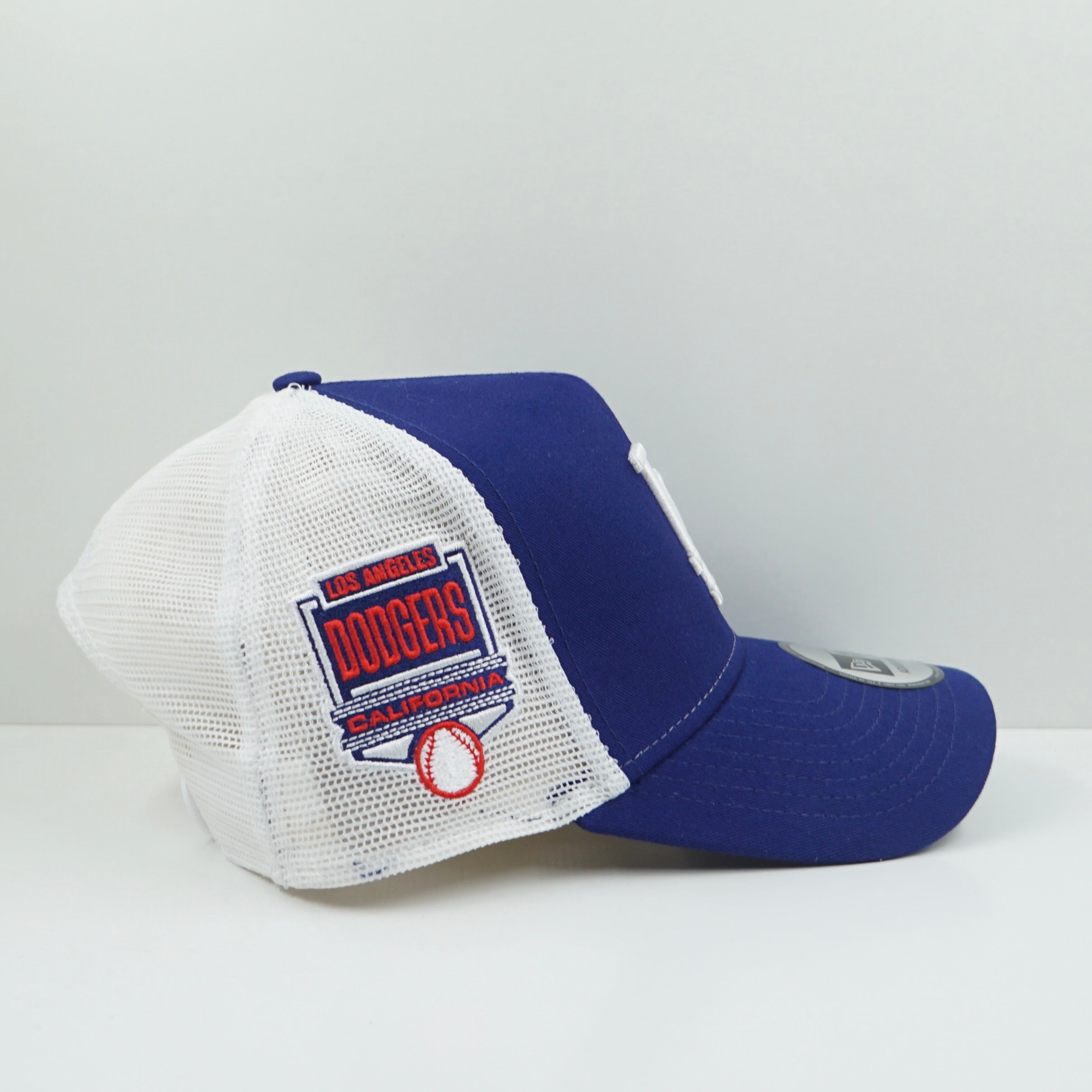 New Era Los Angeles Dodgers Side Patch A-Frame Royal Trucker Snapback Cap