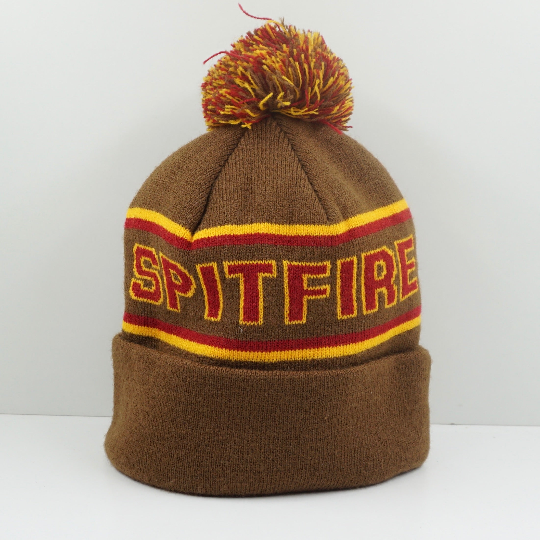 Spitfire Pom Brown Beanie