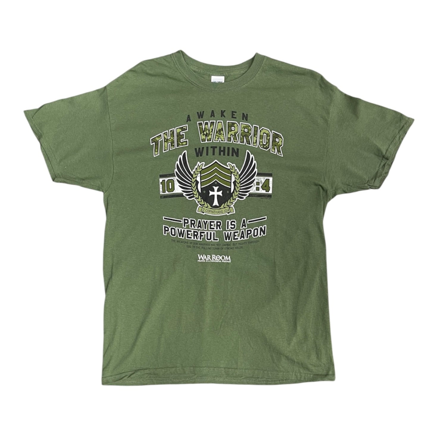 Gildan Awaken The Worrior Within Green Tshirt