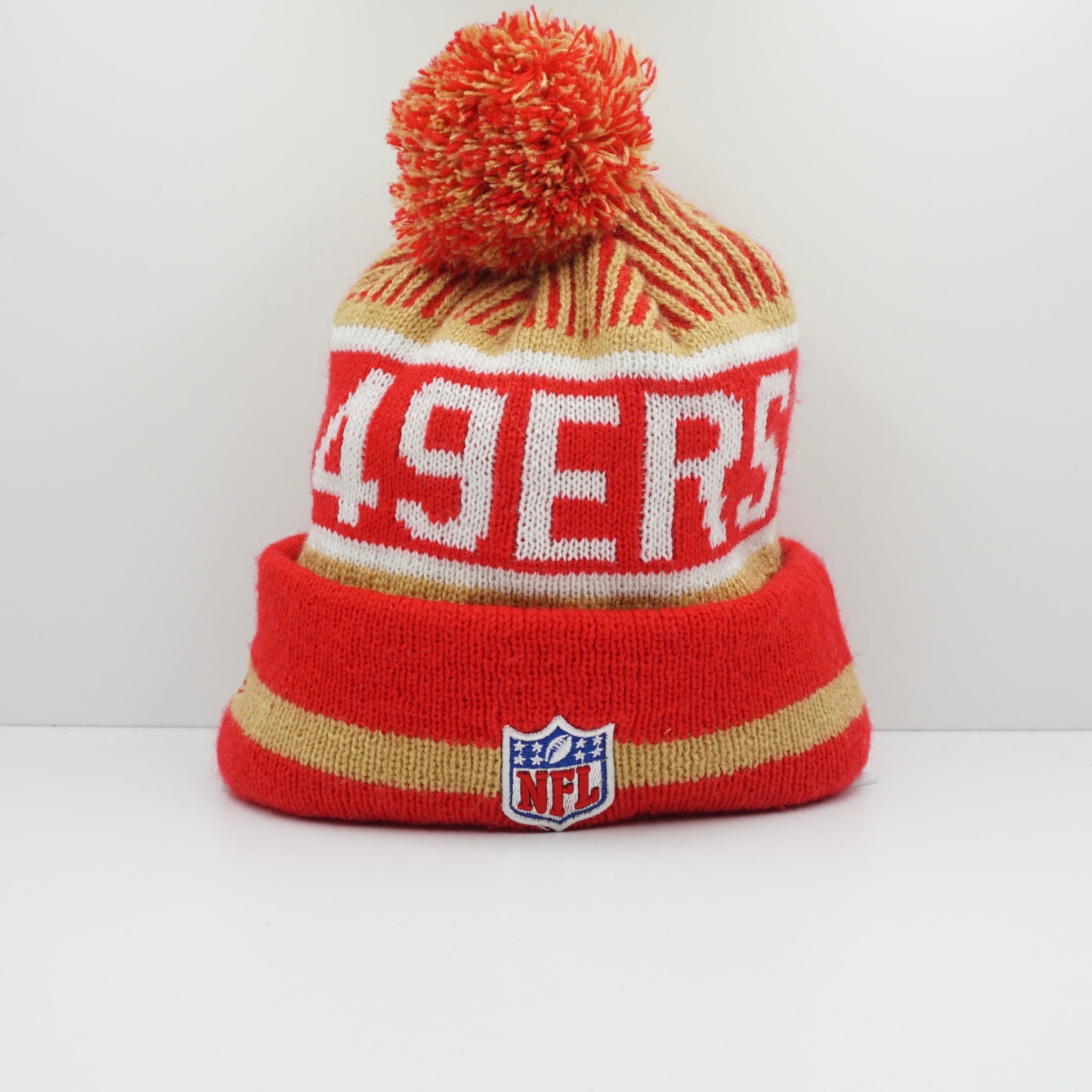 NFL 49ers Bobble Red Beanie