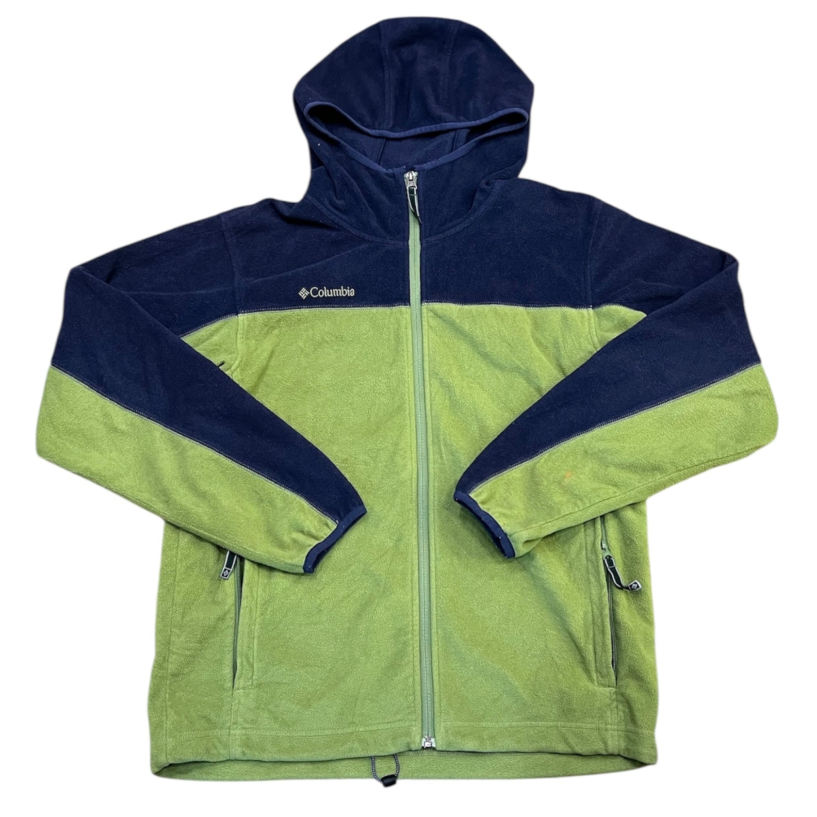 Columbia Green Navy Fleece Hoodie