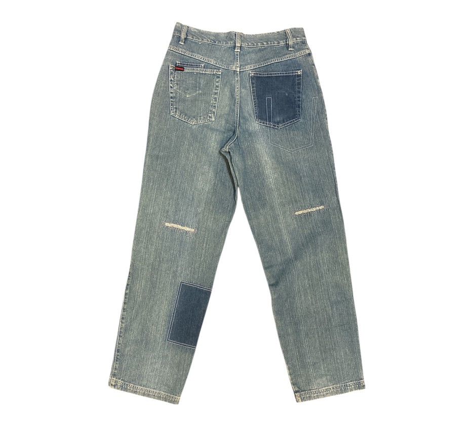 Vintage FUBU Apparel Patchwork Blue Jeans