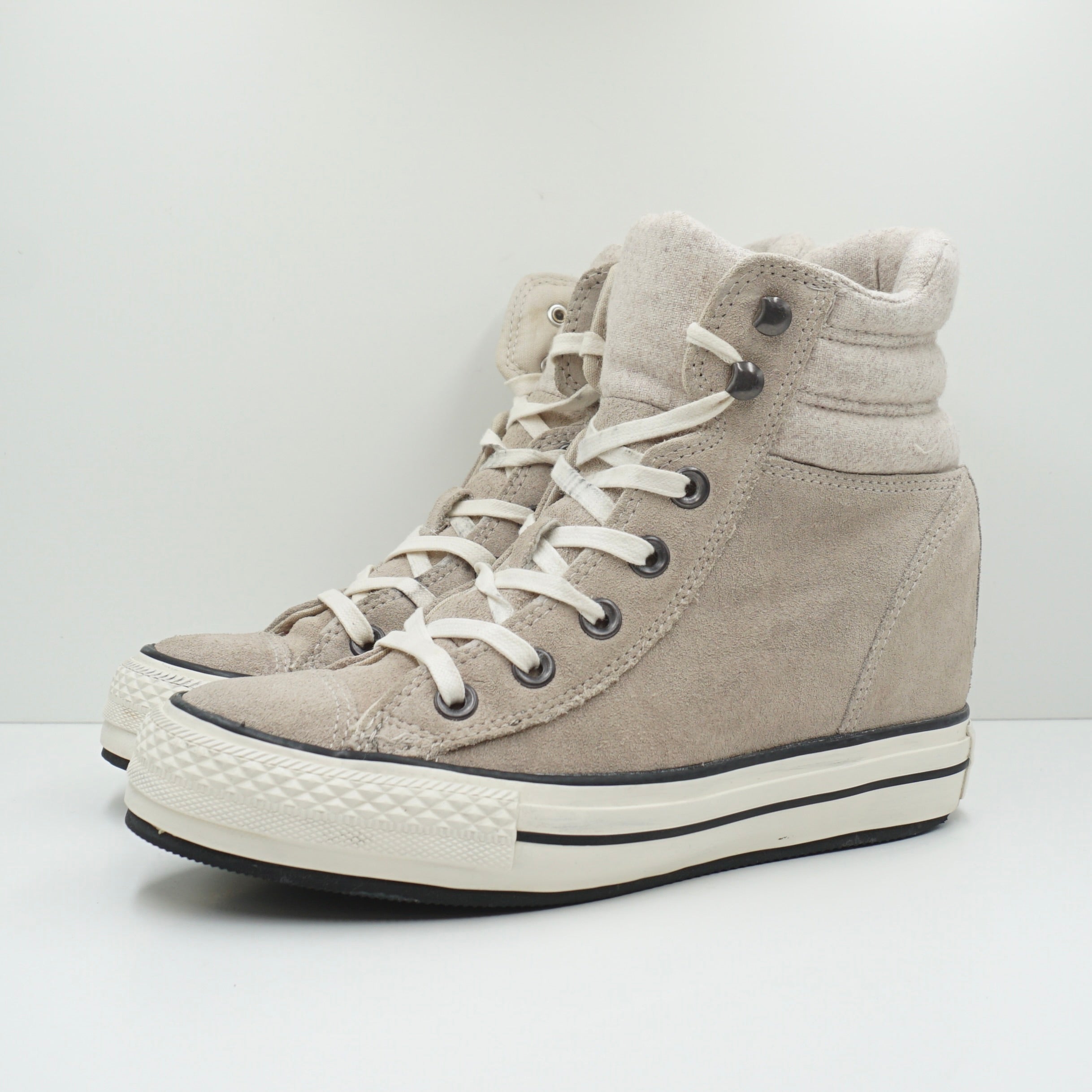 Converse All Star High Platform Suede Hidden Wedge Beige (W)