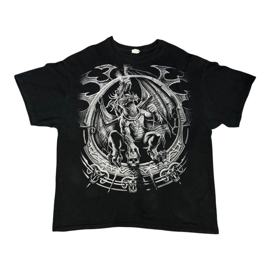 Vintage 2001 Liquid Blue Dragon Black Tshirt