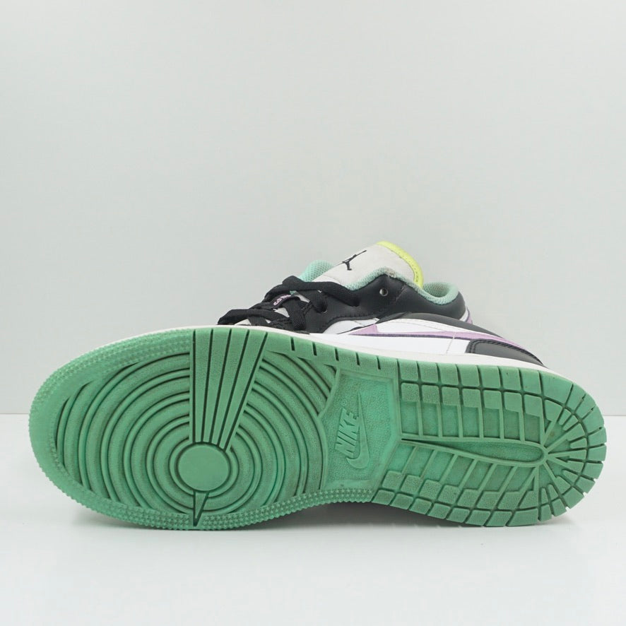 Jordan 1 Low Green Glow Violet Shock (GS)