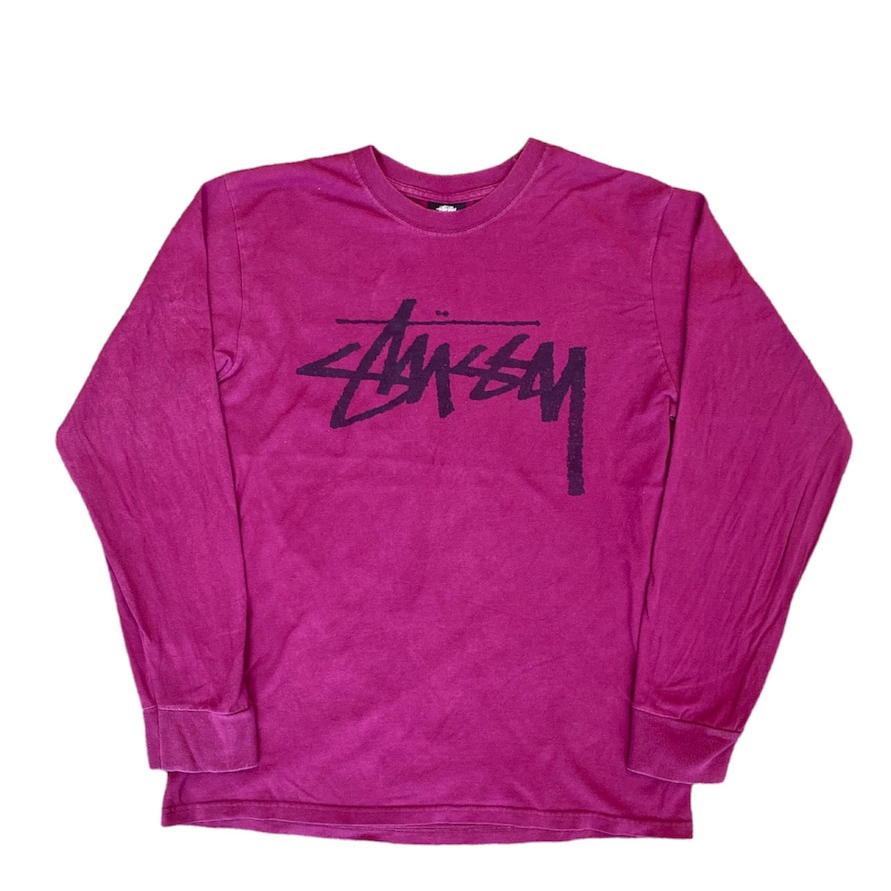 Stussy Signiture Logo Long Sleeve Purple Tshirt