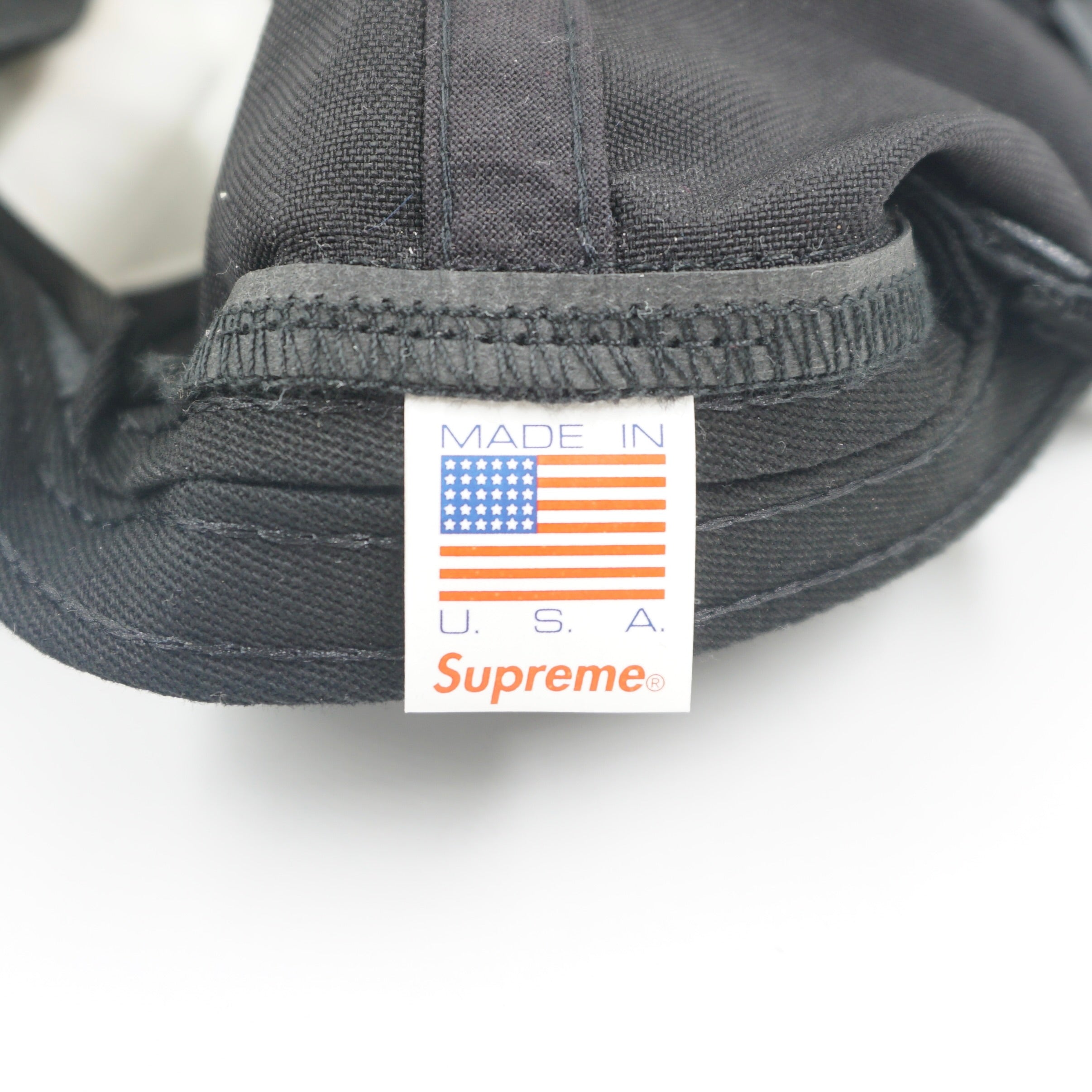 Supreme SS19 Cordura Script Logo 6 Panel Black Cap