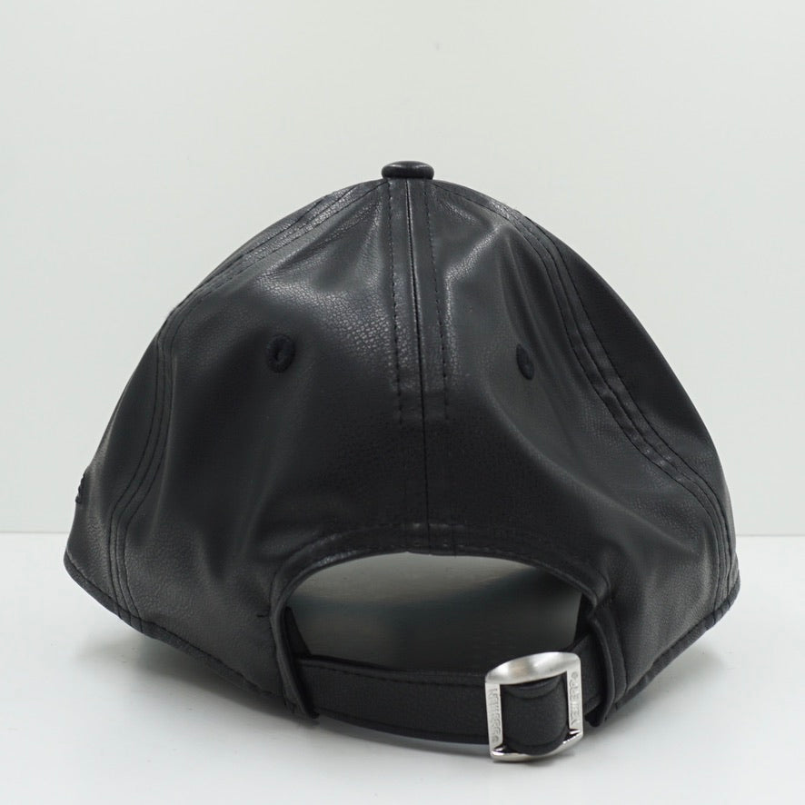 New Era New York Yankees Logo Black Faux Leather Adjustable Cap