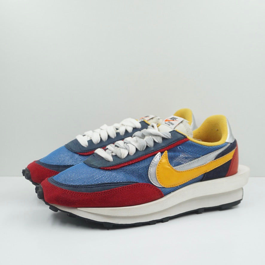 nike sacai waffle red blue