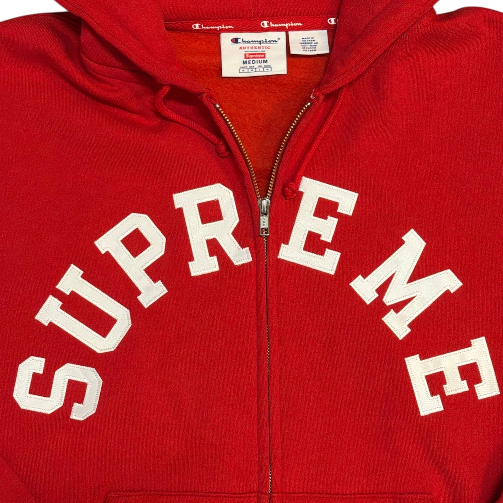 Supreme Champion Zip Up Red Hoodie