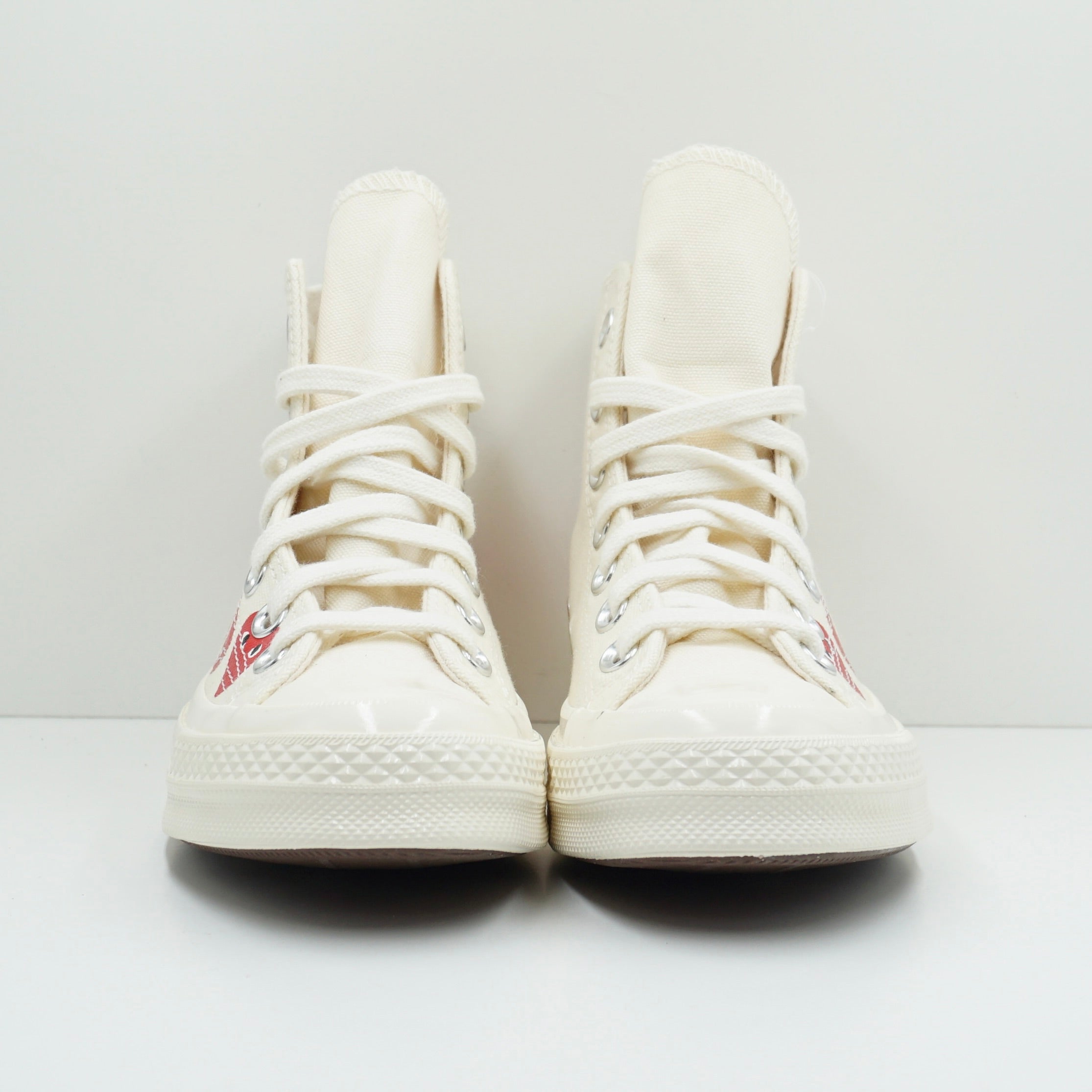 Converse x Comme Des Garçons Play Chuck Taylor 70 High Multi Heart Beige