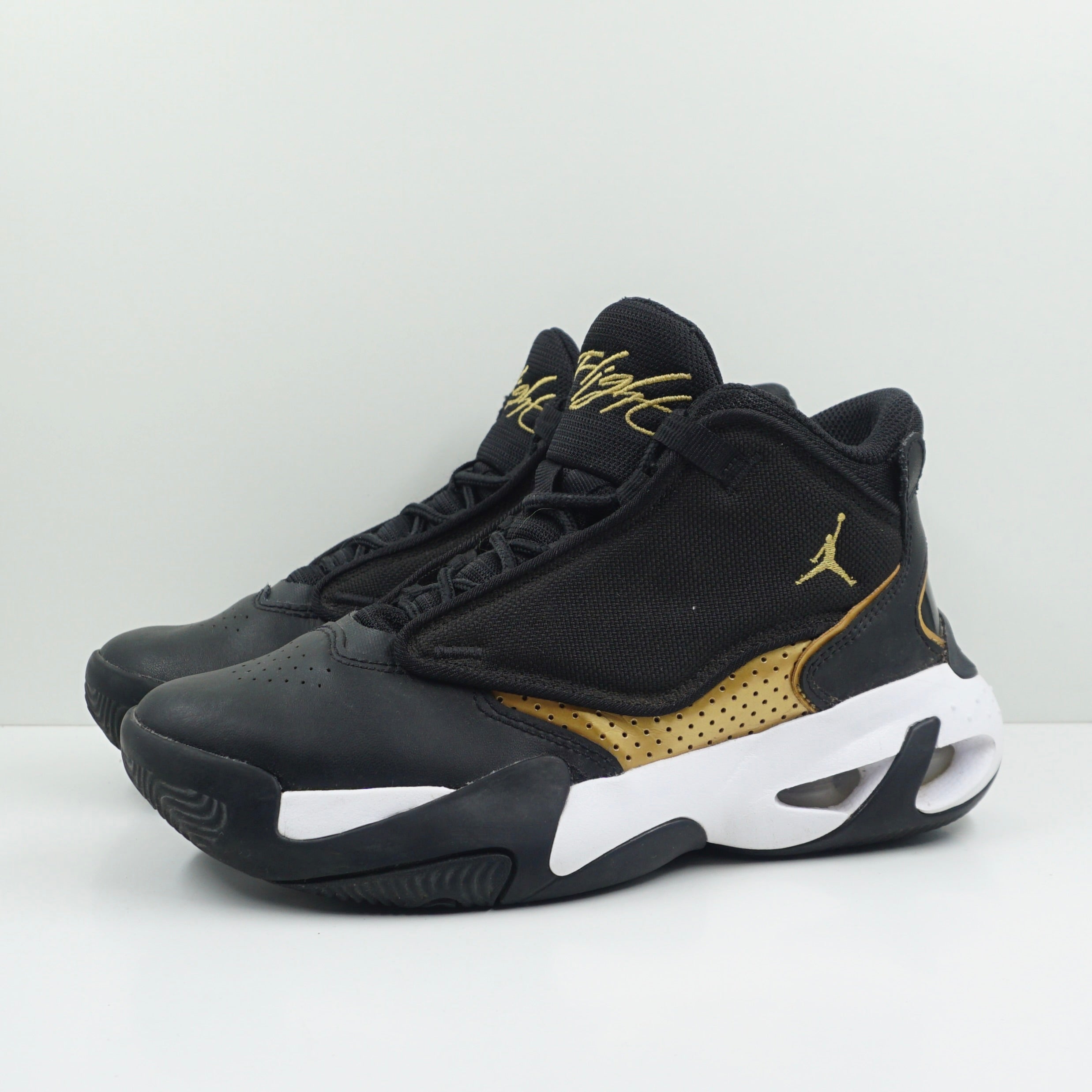 Jordan Max Aura 4 Black Metallic Gold (GS)