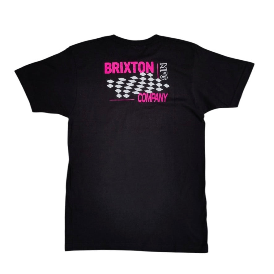 Brixton Neon Finish Line Black Tshirt