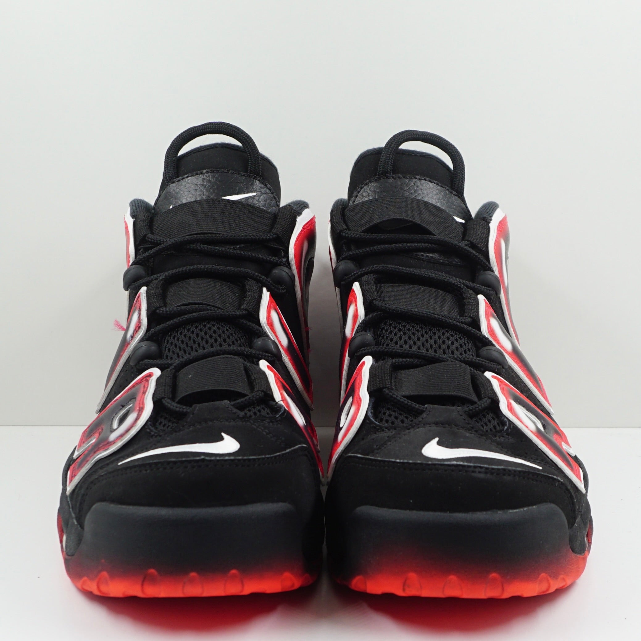 Nike Air More Uptempo Black White Laser Crimson