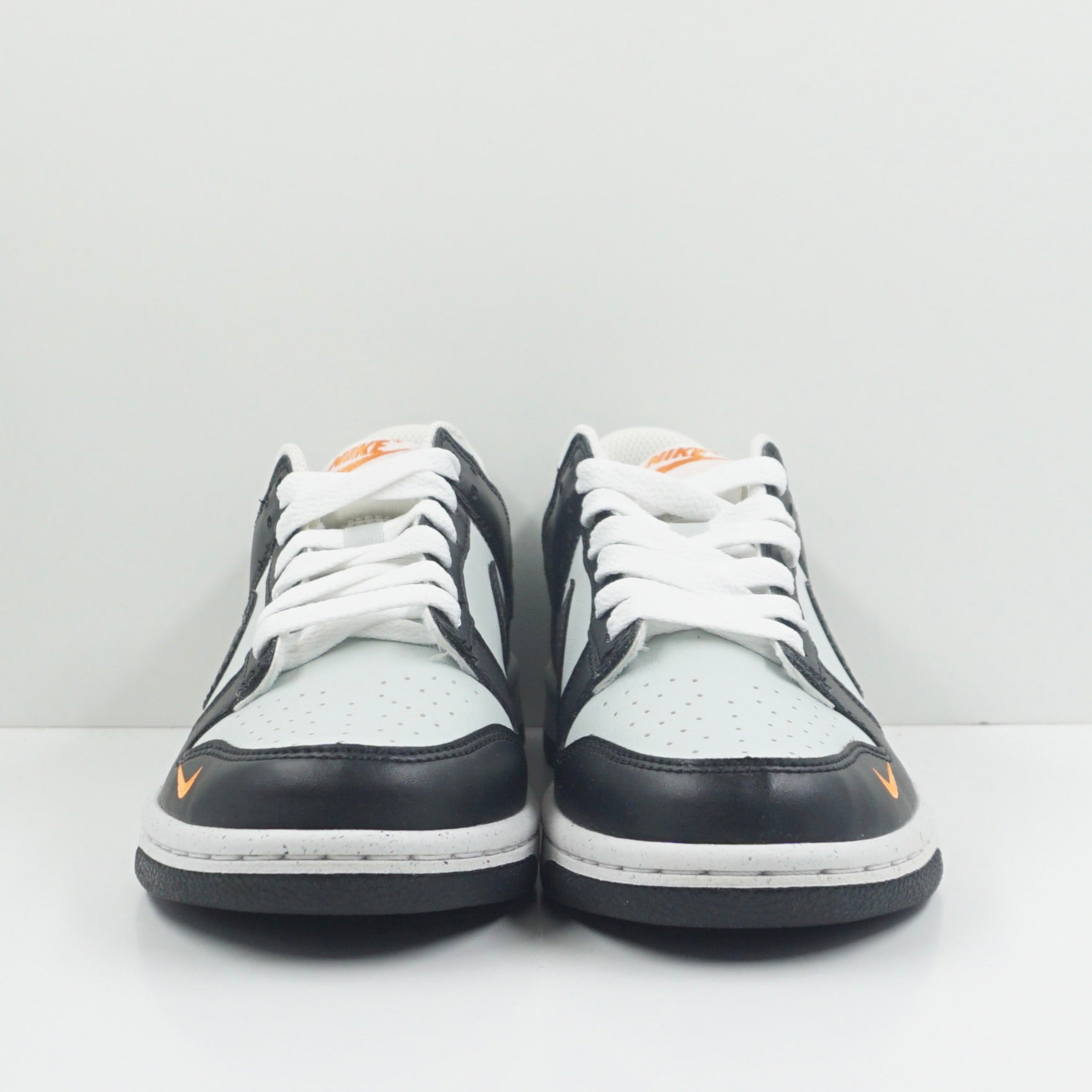 Nike Dunk Low Black Bright Mandarin Mini Swoosh (GS)