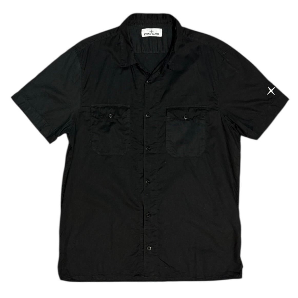 Stone Island SS20 Black Cotton Short Sleeve Shirt