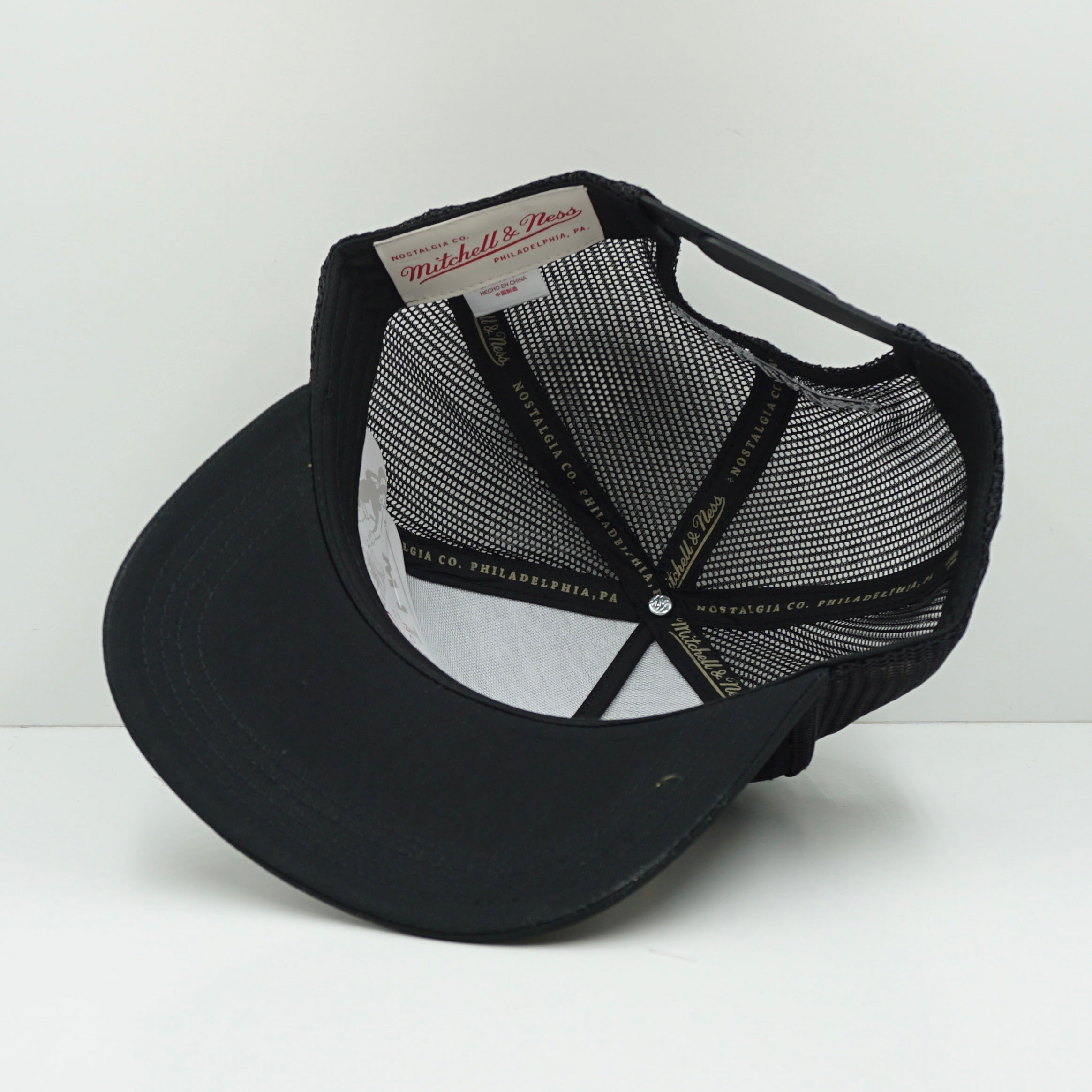 Mitchell & Ness Sporting Goods Black Yellow Trucker Snapback Cap