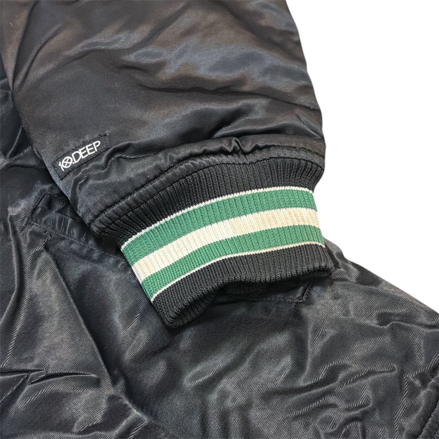 10 Deep Milwaukee Bucks Satin Black Varsity Jacket