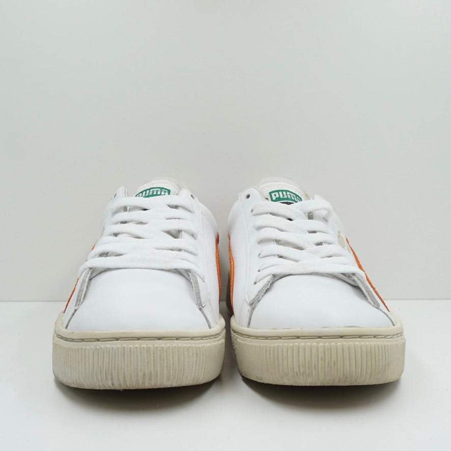 Vintage Puma Basket 68 White Orange