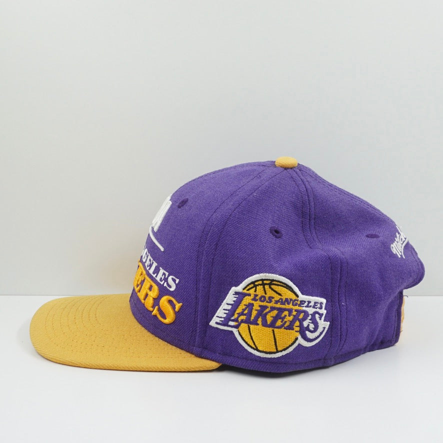 Mitchell & Ness NBA Los Angeles Lakers Multi Name Purple Snapback Cap
