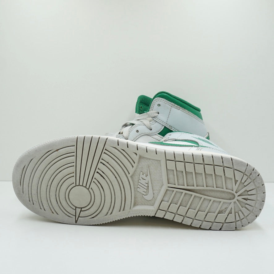 Jordan 1 Mid White Pure Platinum Pine Green (GS)
