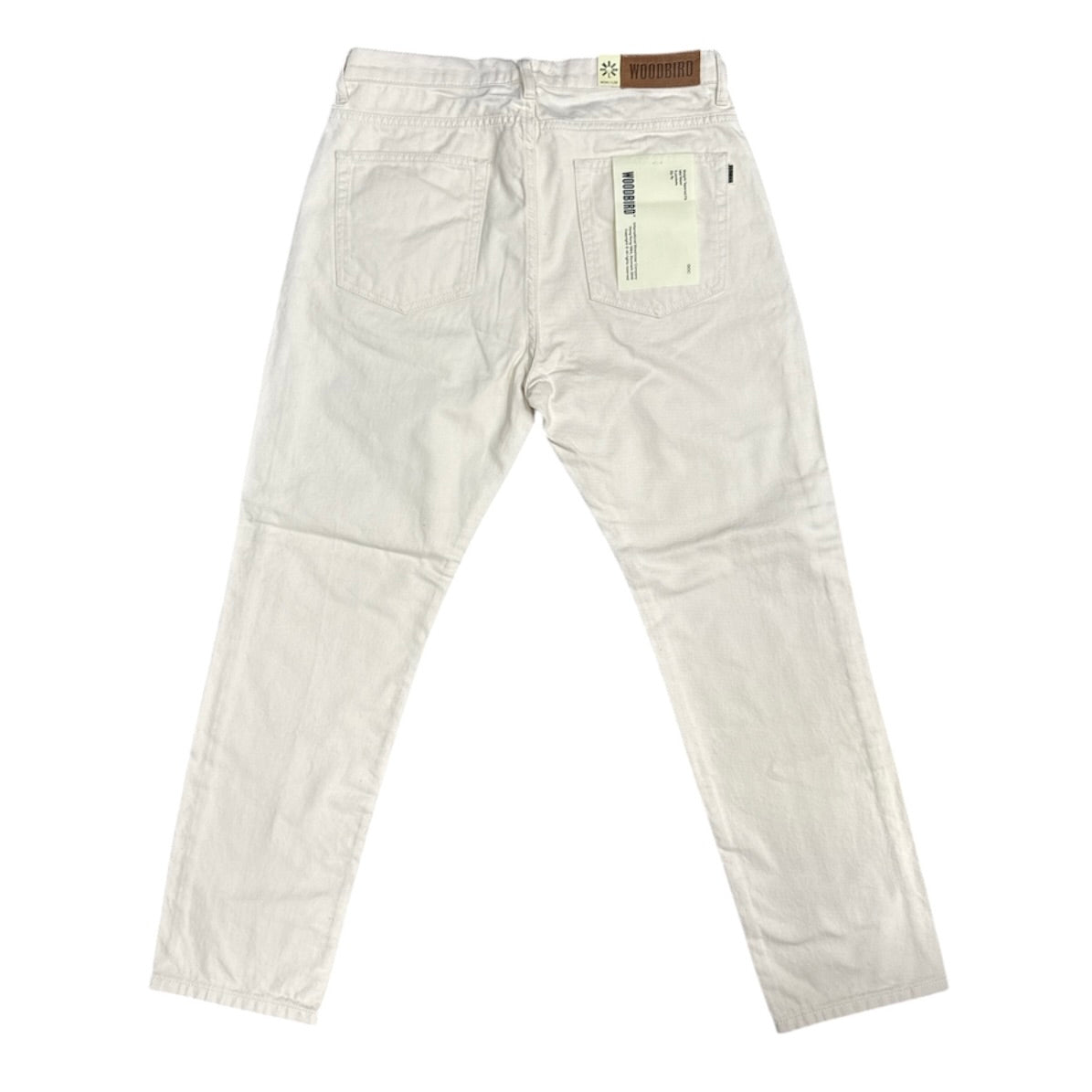 Woodbird Straight Tapered Fit Off White Twill Pants