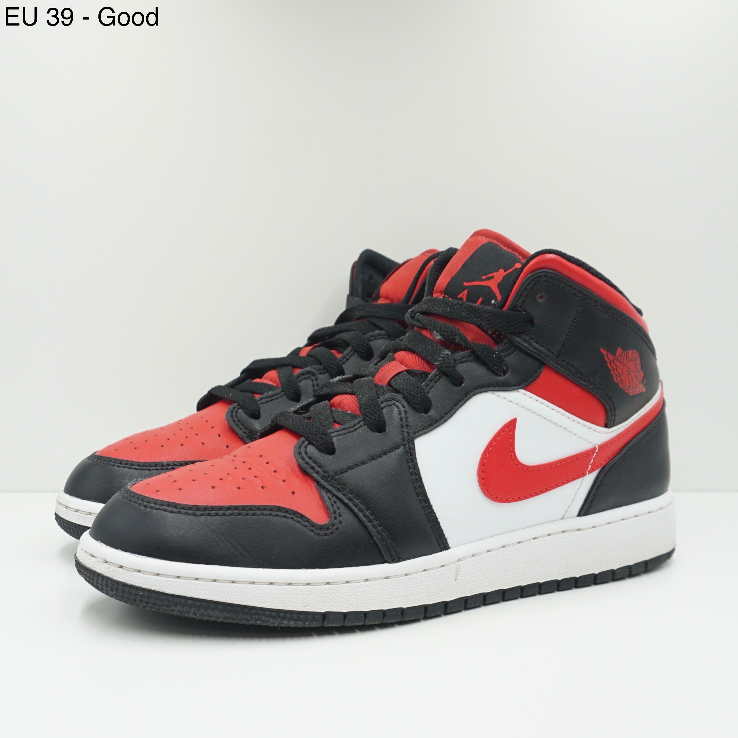 Jordan 1 Mid Black Fire Red (GS)