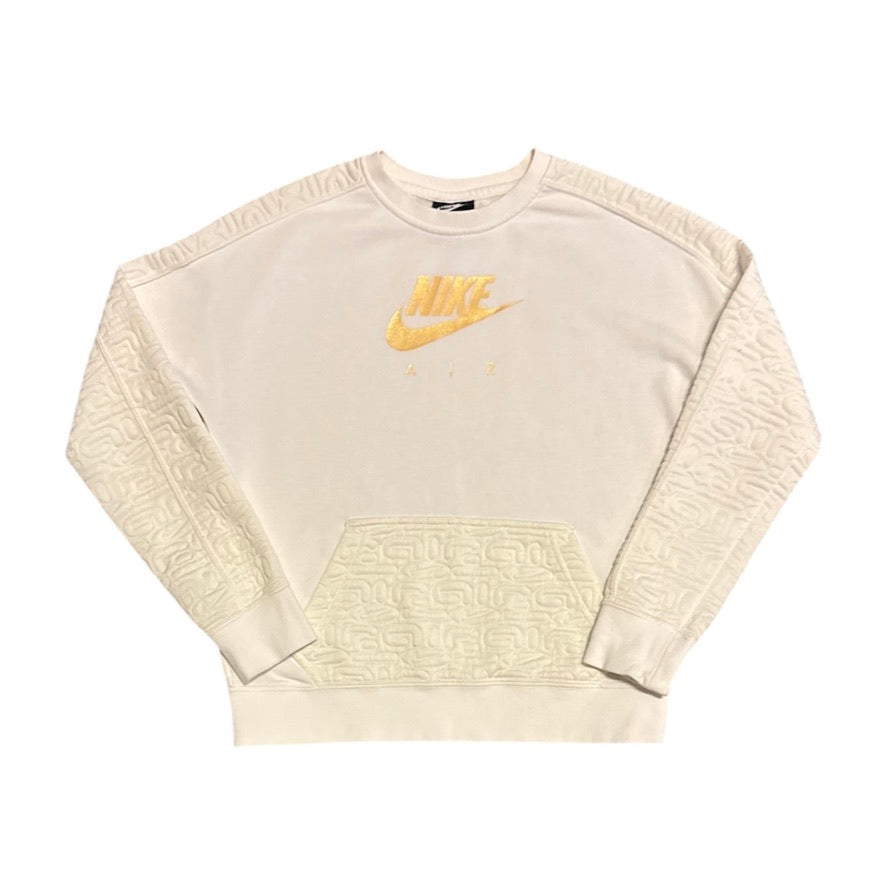 white and gold nike sweatshirt