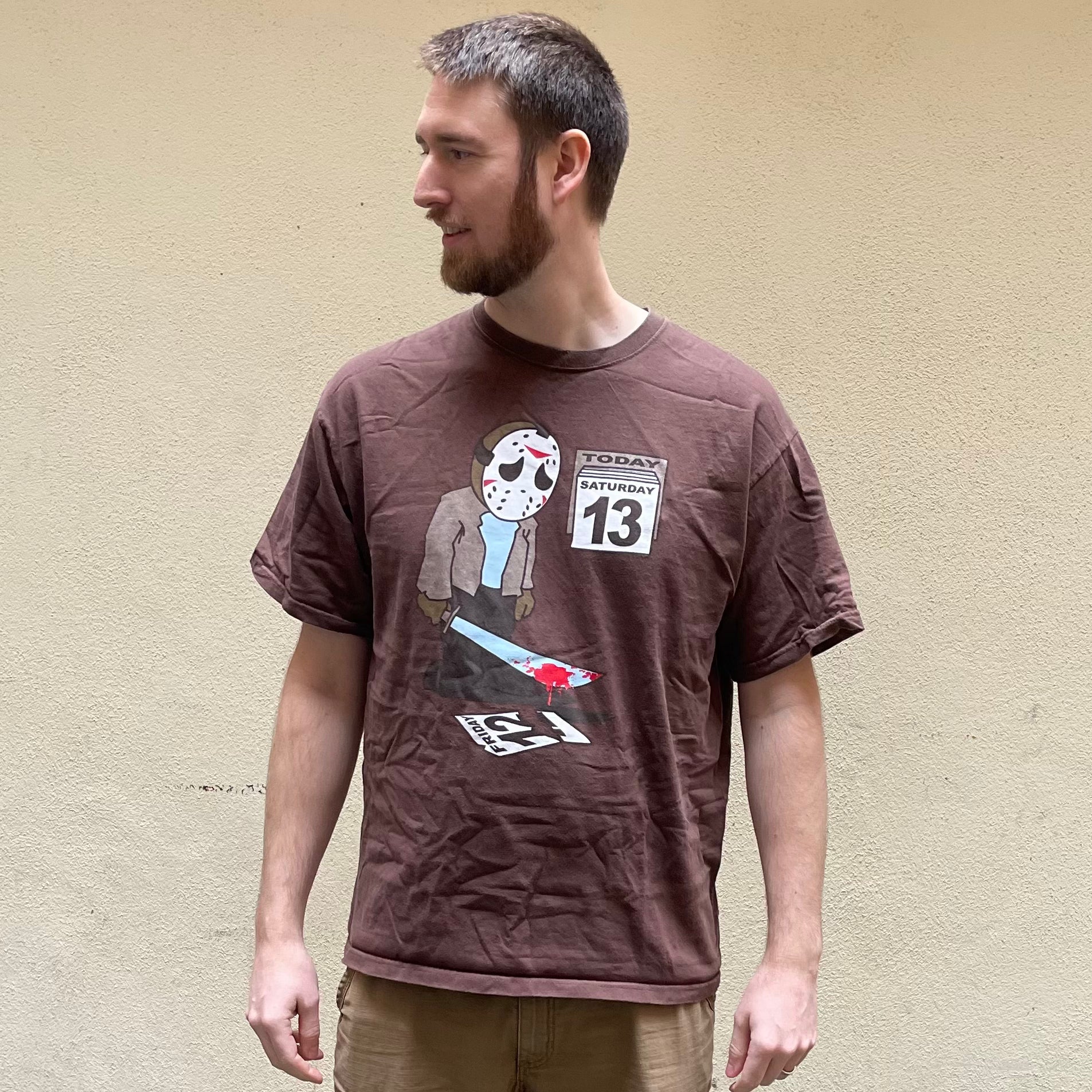 Saturday the 13th Brown Tshirt