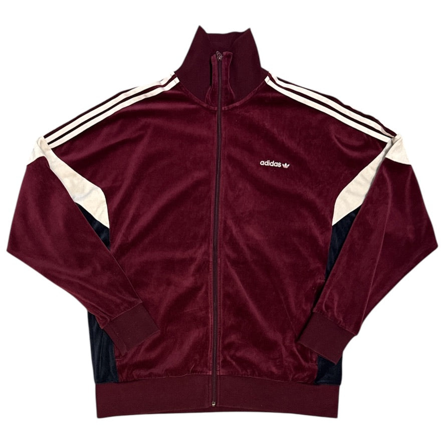 Adidas Burgundy Velour Track Top
