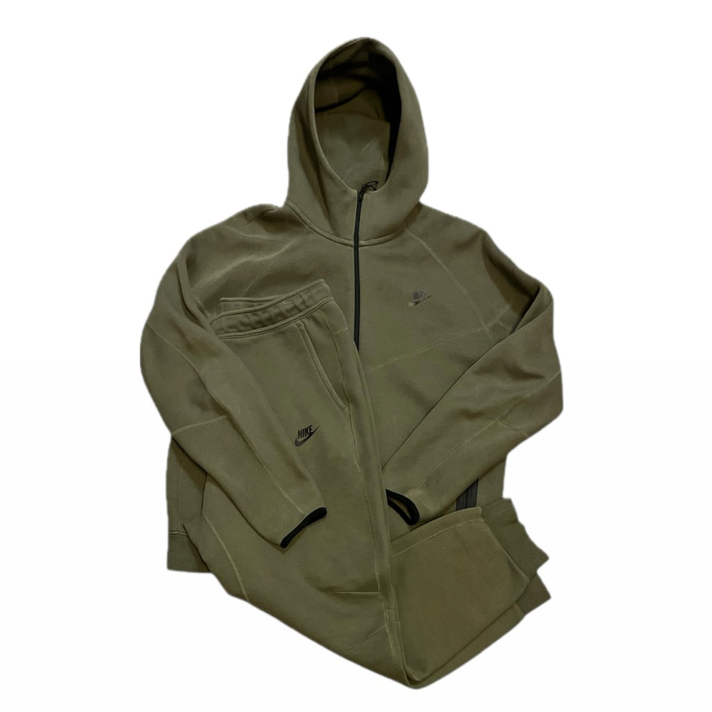 Nike Tech Fleece Full Zip Hoodie & Pants Green Set