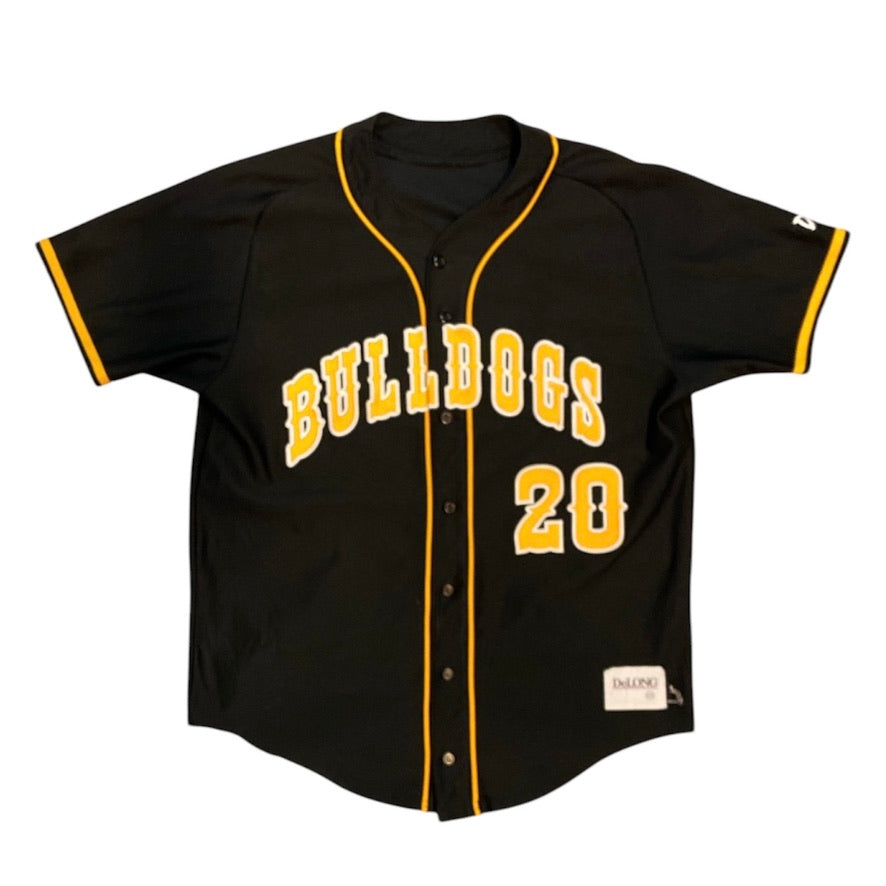 DeLong Bulldogs #20 Black Yellow Baseball Jersey