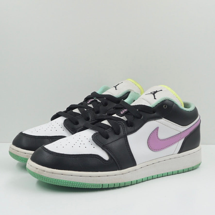 Jordan 1 Low Green Glow Violet Shock (GS)