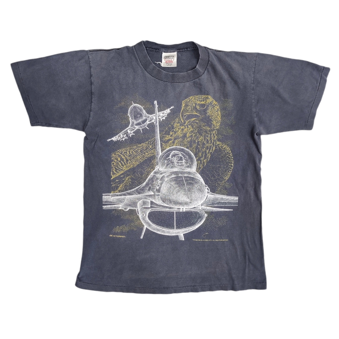 Oneita Power T Blackbird Falcon 1990 Tshirt