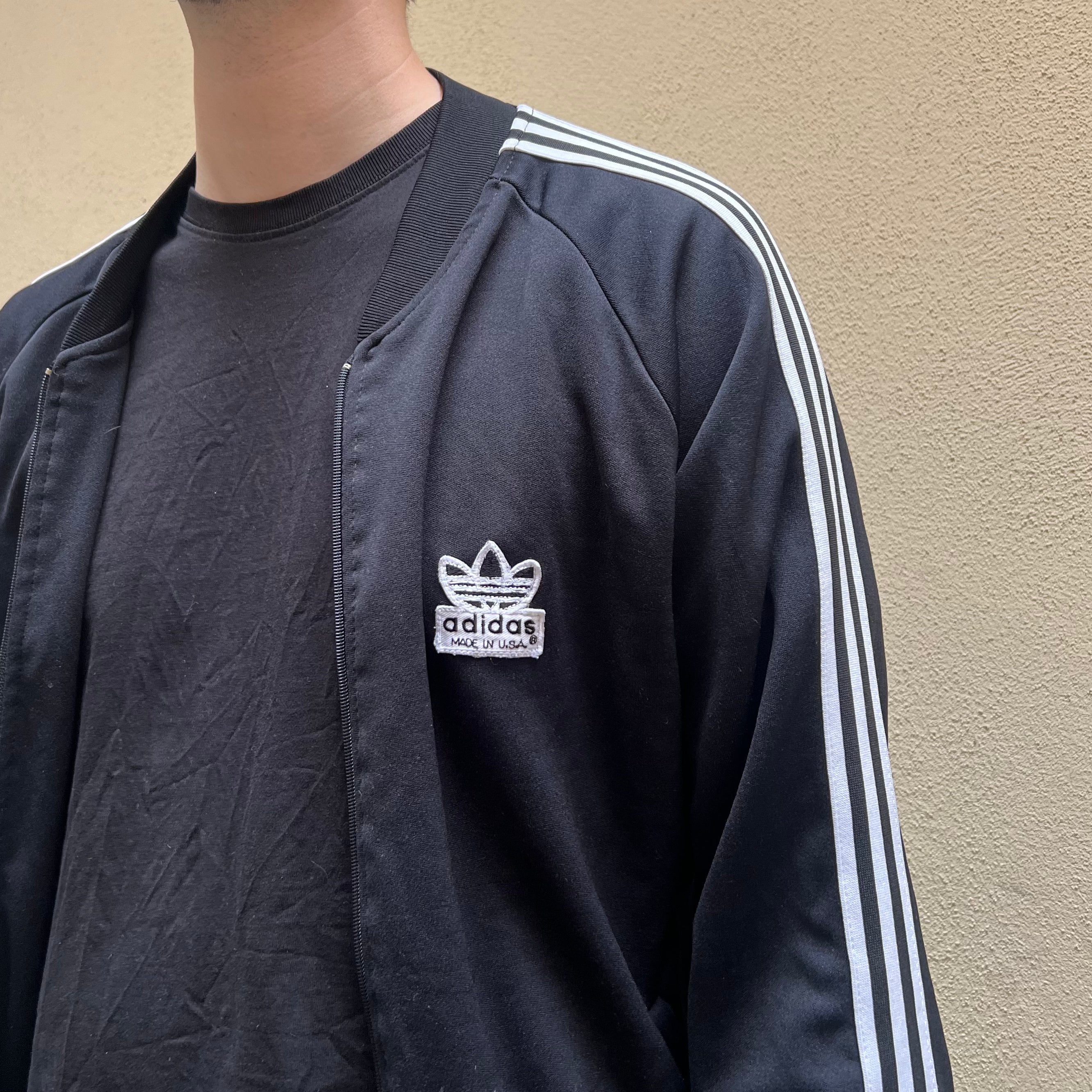 Adidas Black White Made in USA Track Jacket