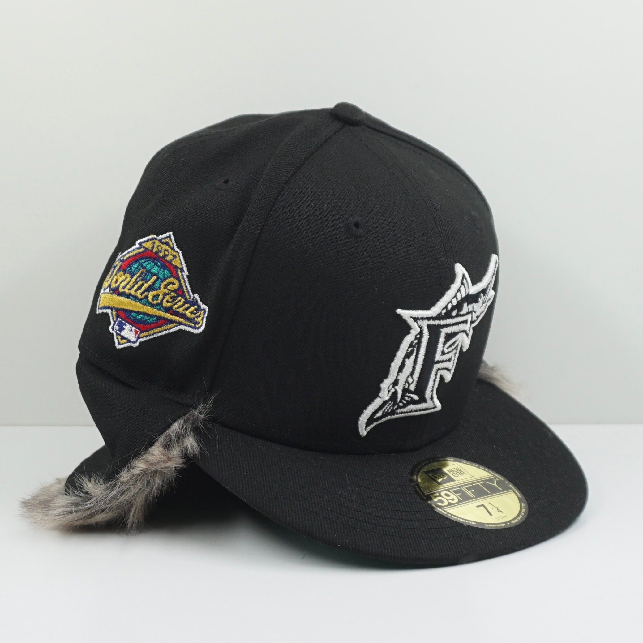 New Era Florida Marlins 1997 World Series Black White Downflap Fitted Cap