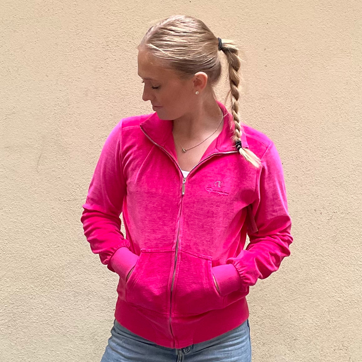 Champion Heritage Fit Pink Velvet Track Top (W)