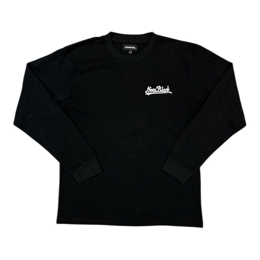 New Black White Logo Black Long Sleeve