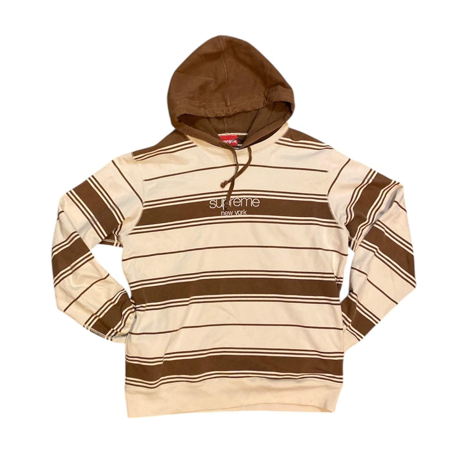 Supreme Striped Brown Hoodie