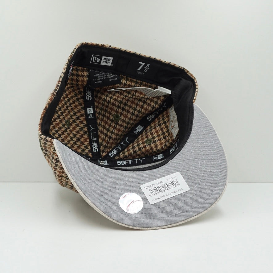 New Era Los Angeles Dodgers Houndstooth Brown Beige Fitted Cap