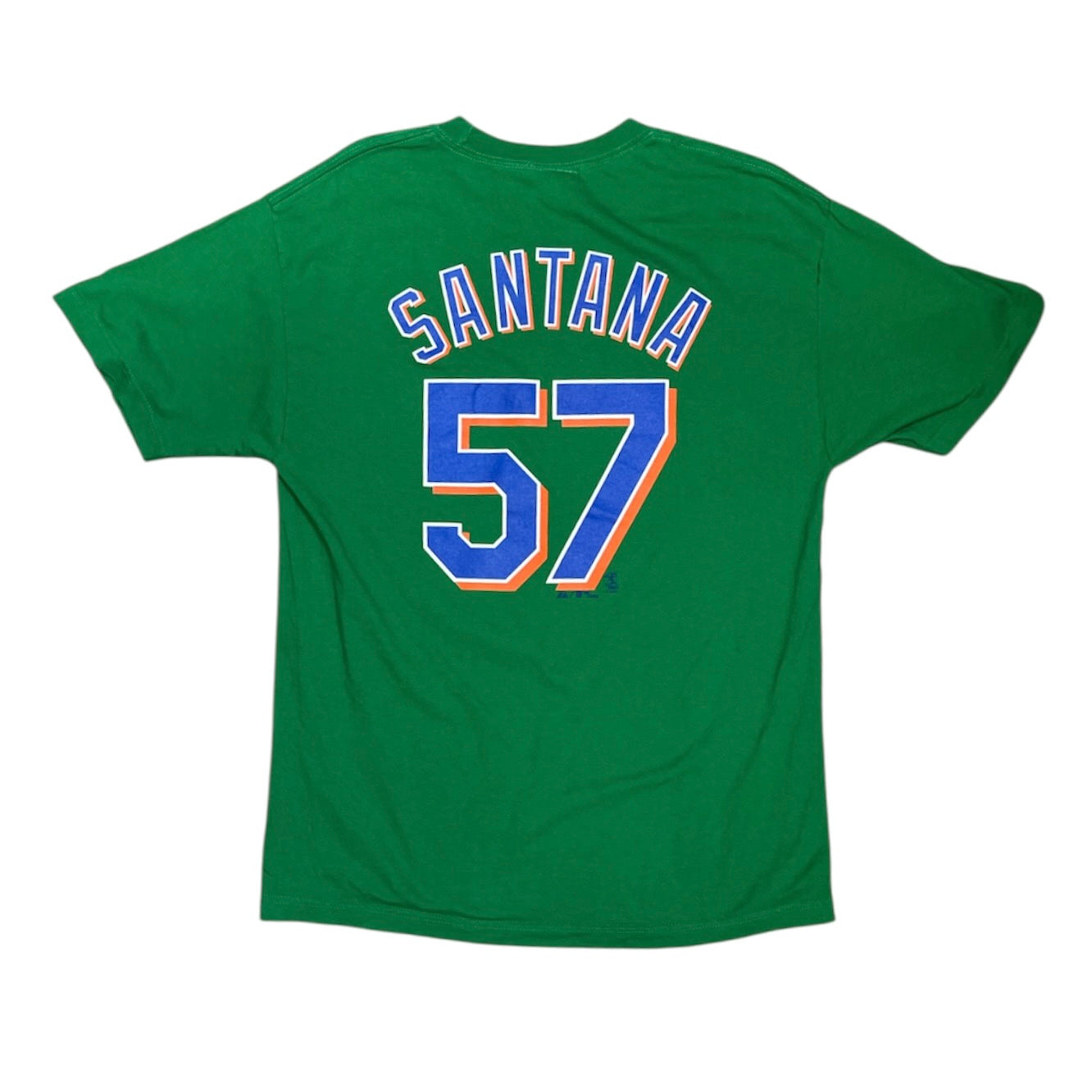 Majestic Mets Santana #57 2008 Green Tshirt