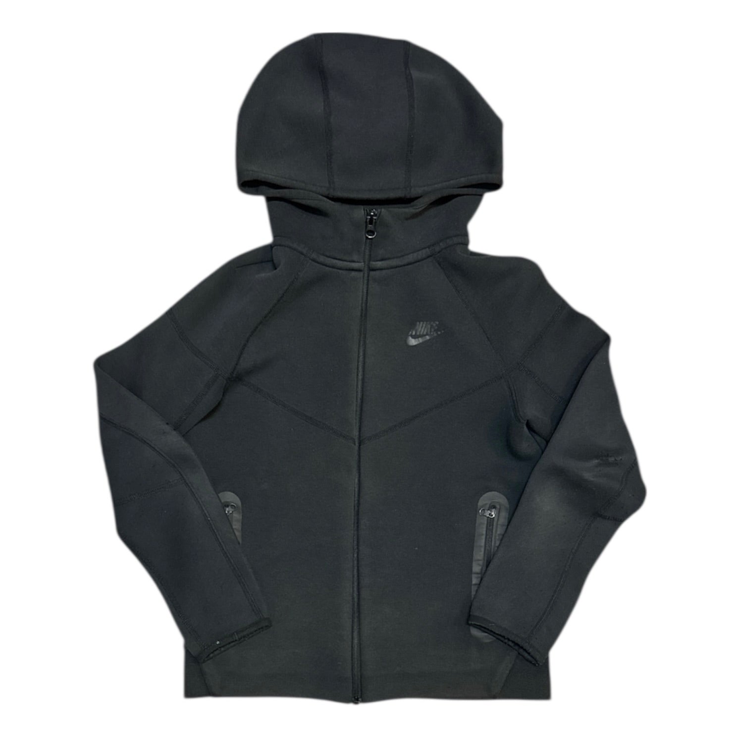 Nike Sportswear Tech Fleece Black Black Full Zip Hoodie (Youth)