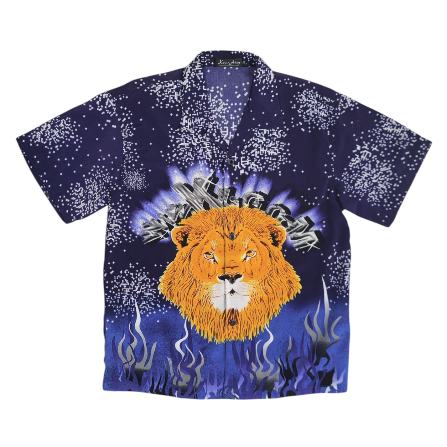 Keni Aisn Lion Blue Short Sleeve Shirt