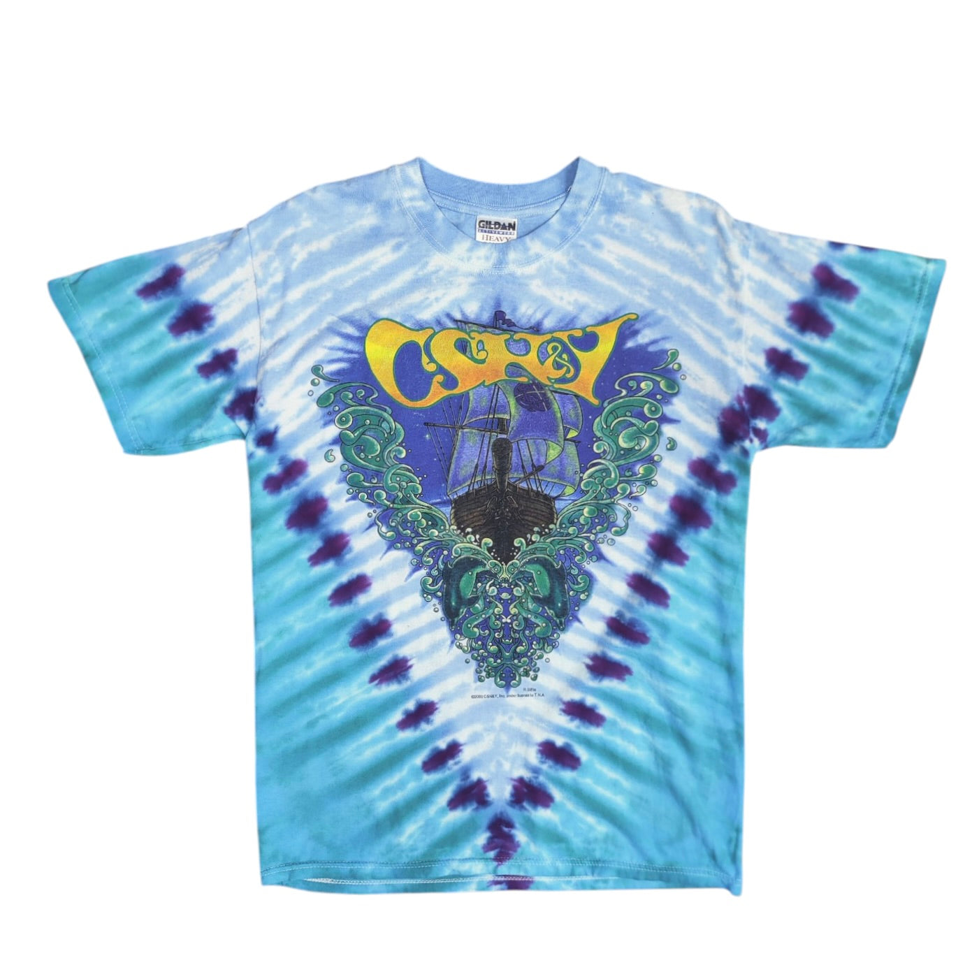 Gildan Crosby Stills Nash Young CSNY 2000 Tie Dye Tshirt