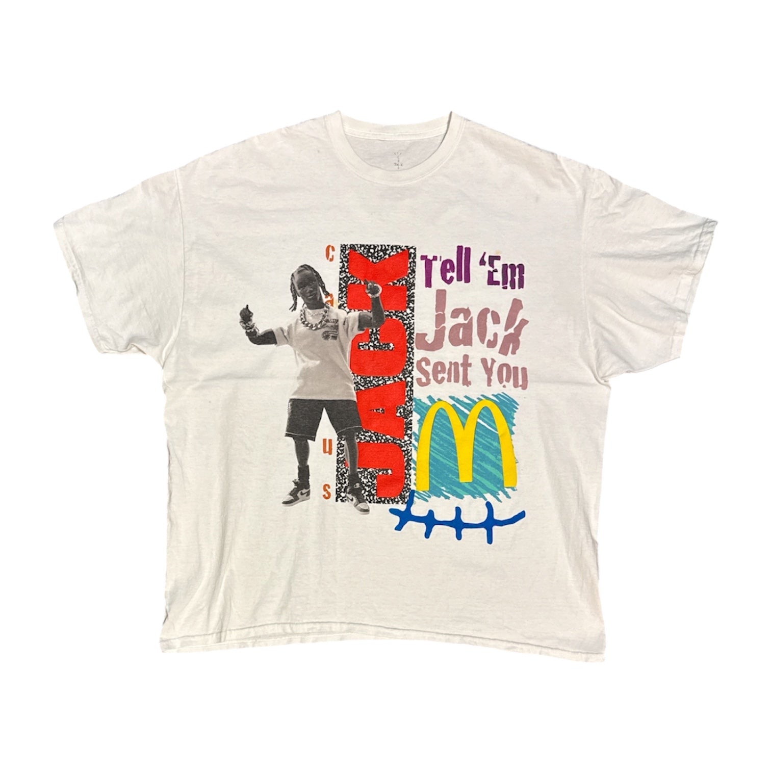 Travis Scott x McDonald's Jack Smile White Tshirt