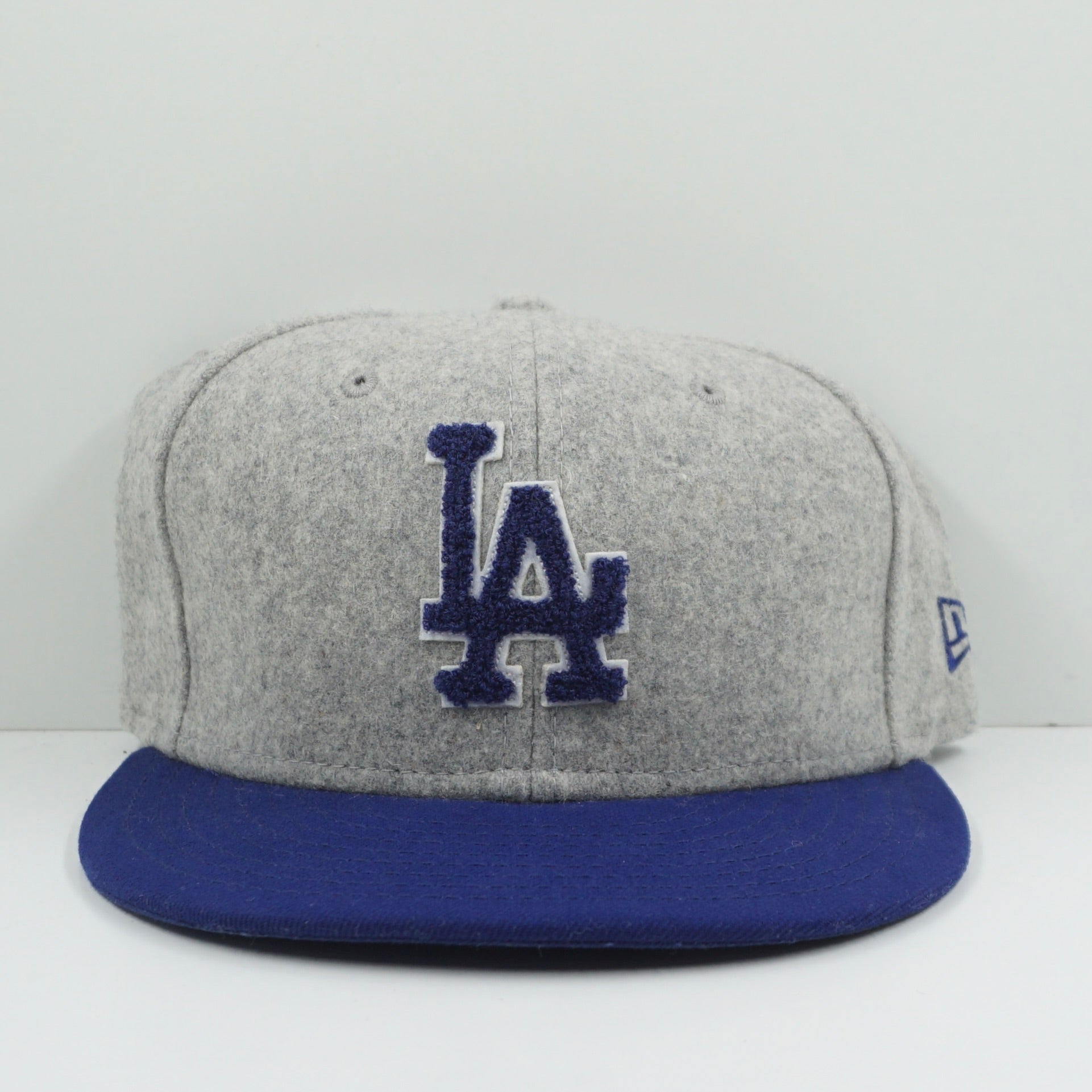 New Era Los Angeles Dodgers Grey Blue Fleece Logo Fitted Cap