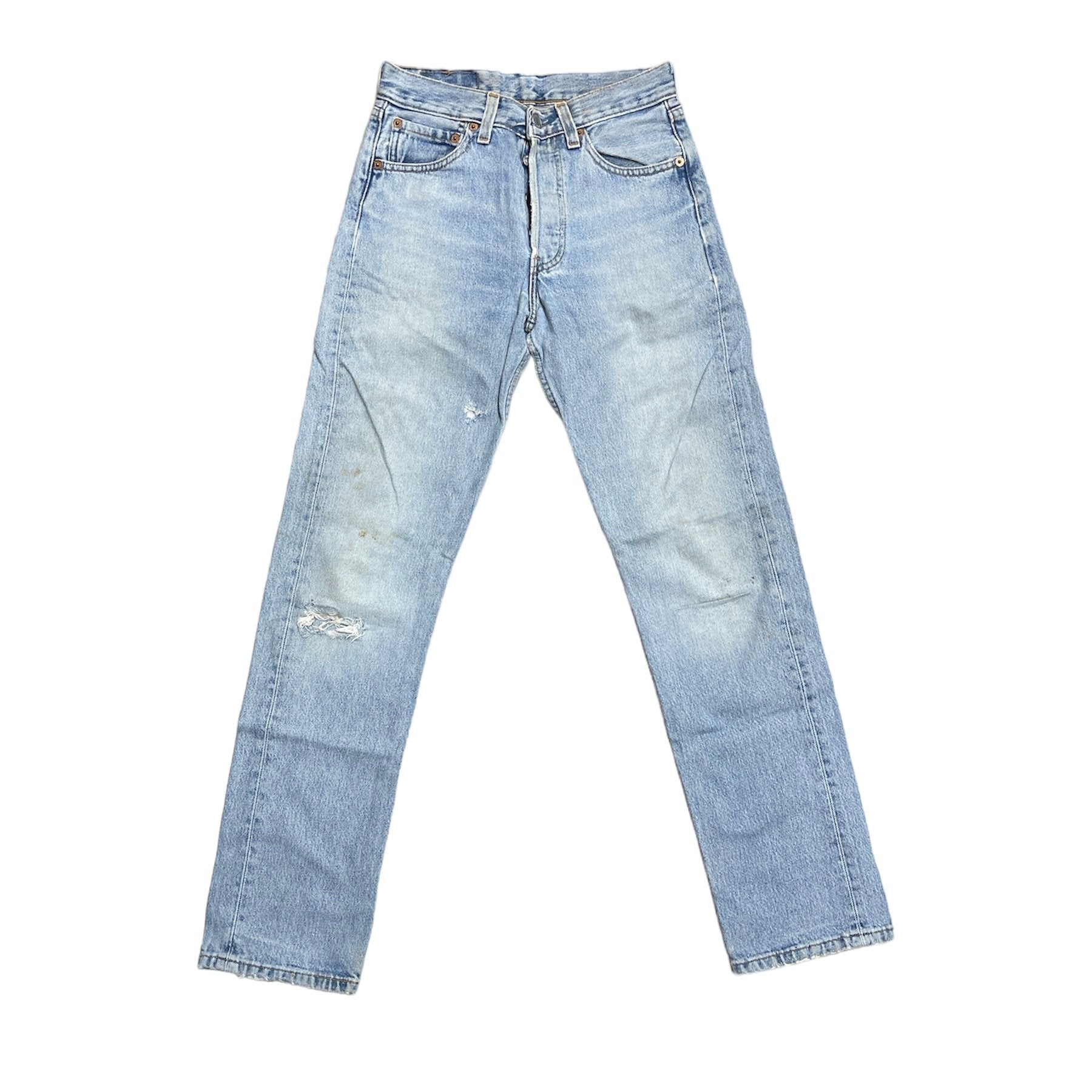 Vintage Levis 501 Distressed Light Blue Jeans (W26/L32)