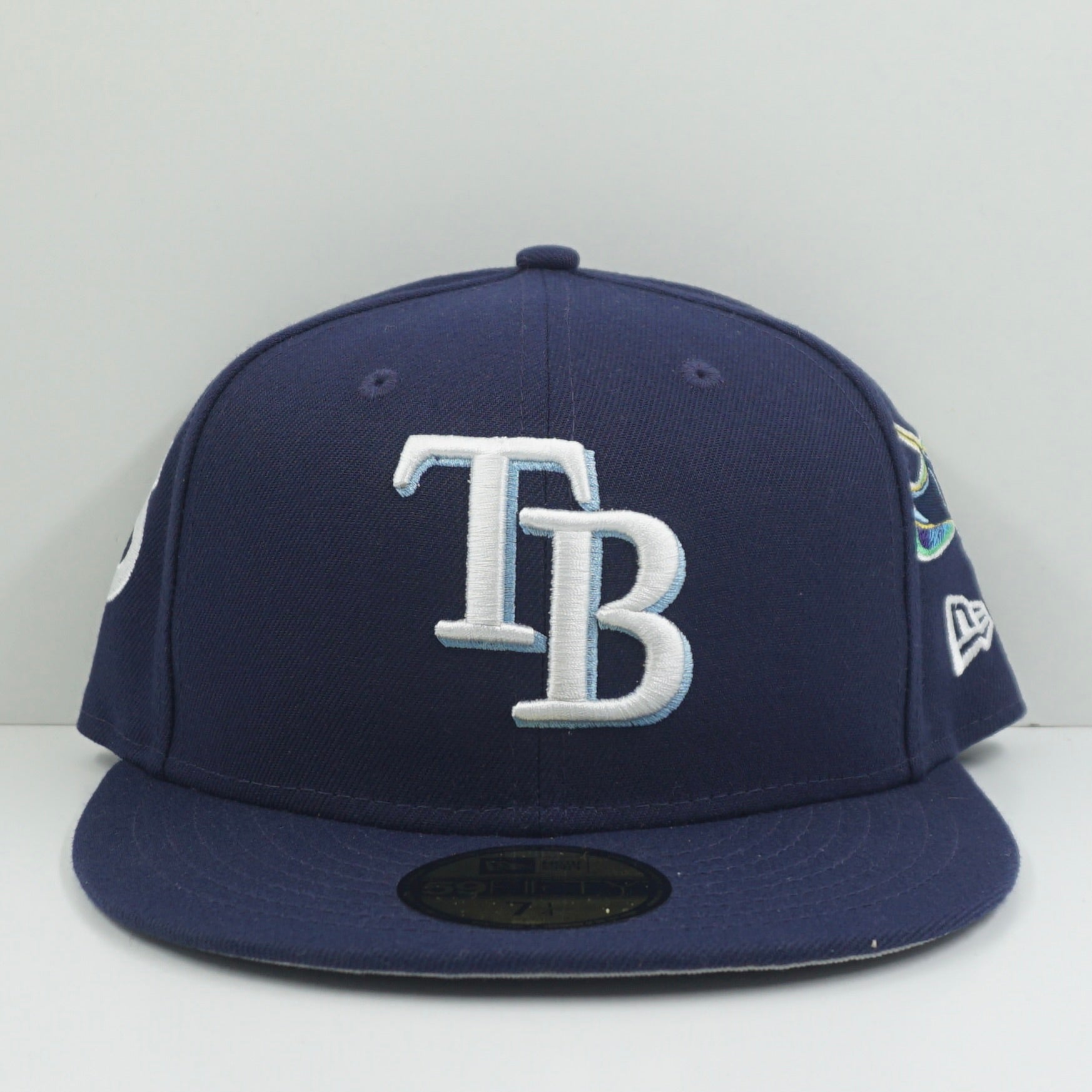 New Era Cooperstown Tampa Bay Rays Multi Logo Navy Fitted Cap