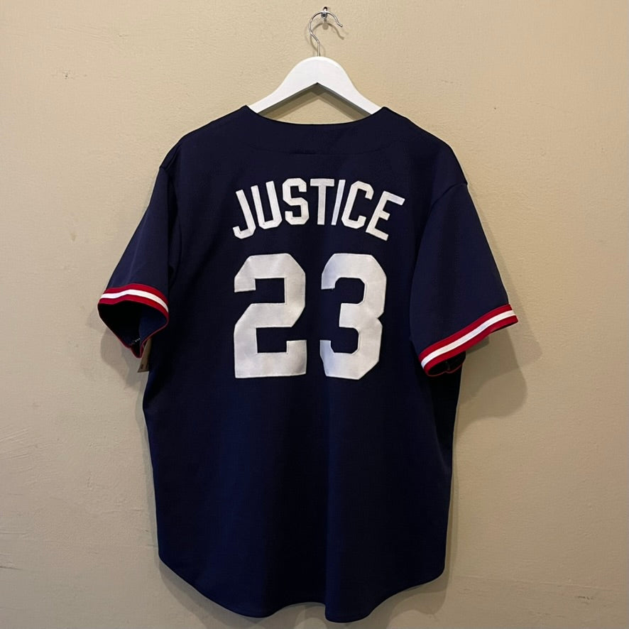Majestic St Louis Braves Justice #23 Navy Baseball Jersey