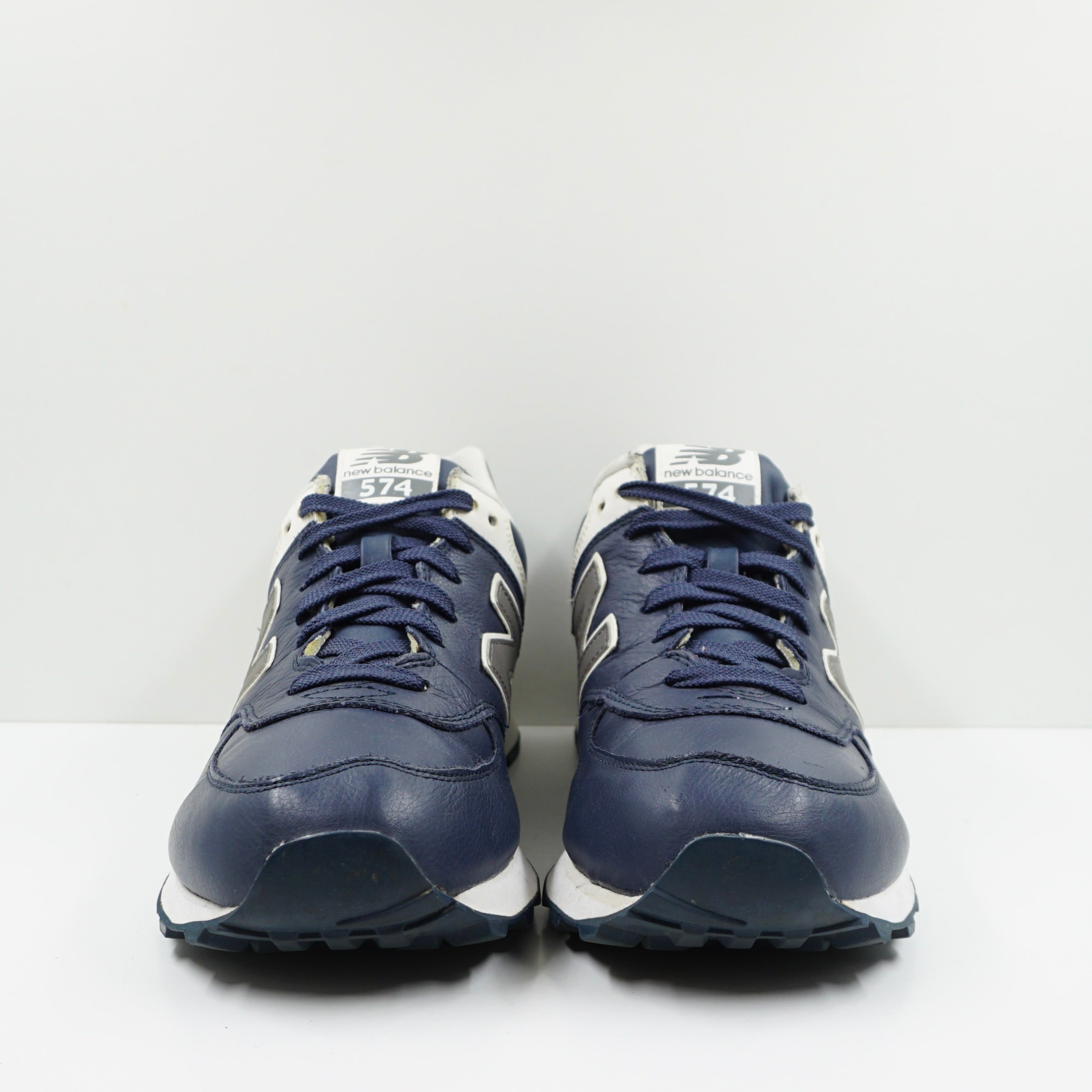 New Balance 574 Leather Navy Grey